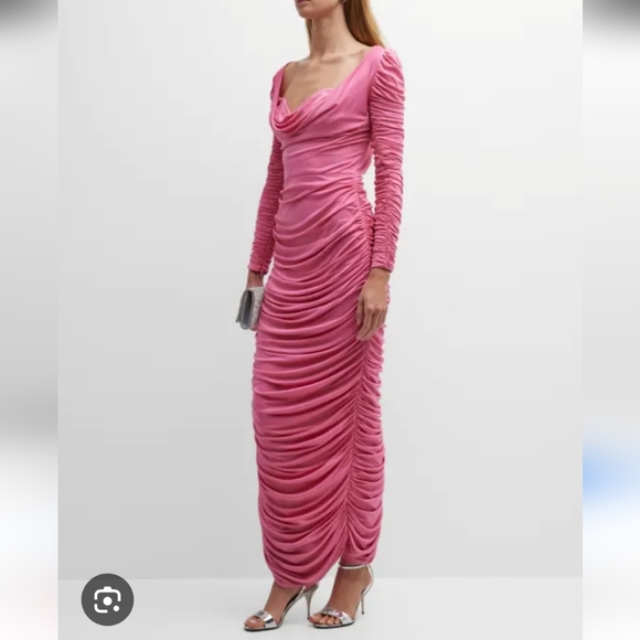 NEW Aliette Pink Rouched Dress - Picture 1 of 5